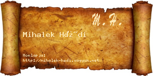 Mihalek Hédi névjegykártya
